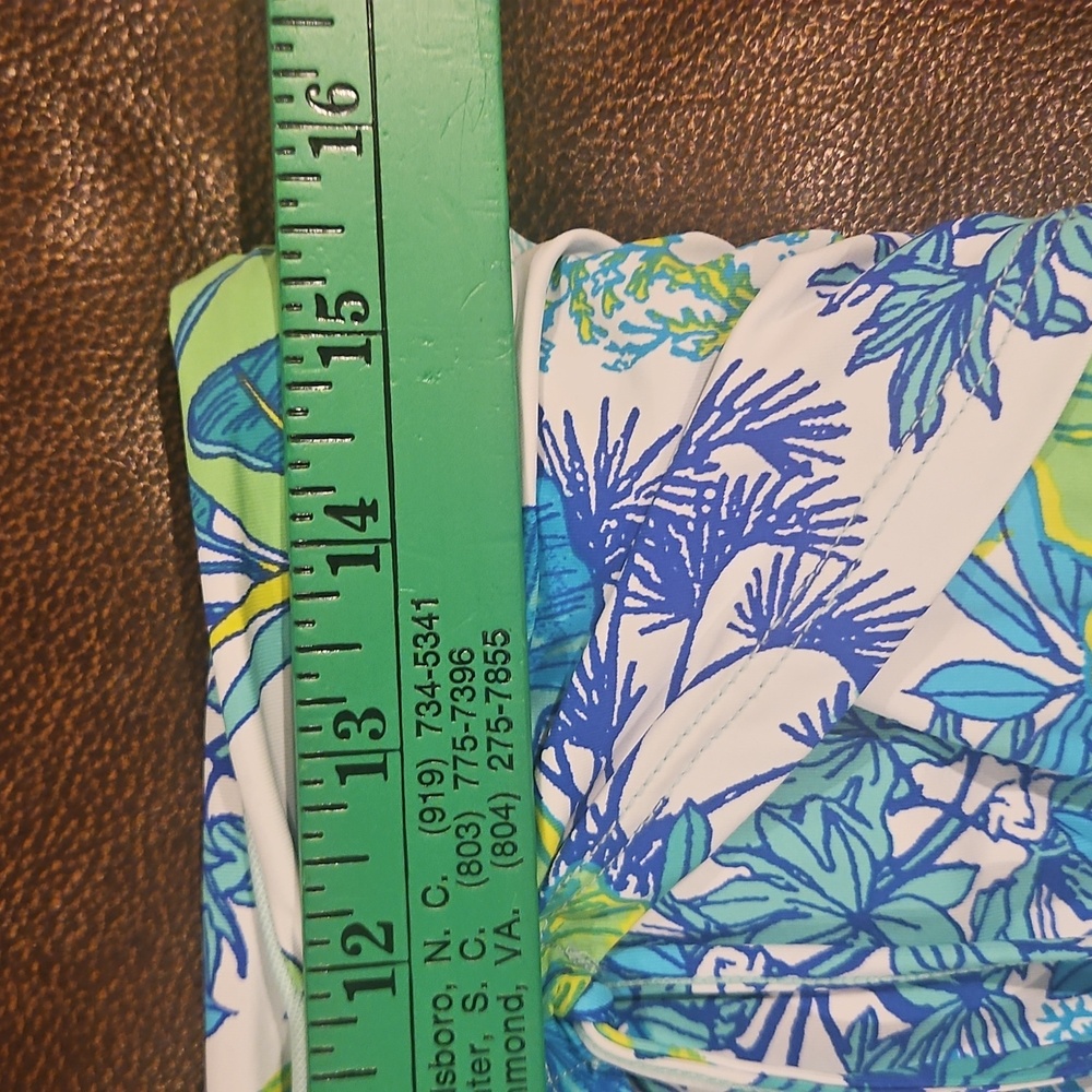 Bleu Rod Beattie High Waist Sarong Bikini Bottom: Blue/Green Tropical: Size- 12 - Picture 10 of 13